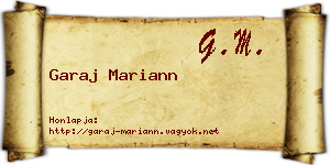 Garaj Mariann névjegykártya
